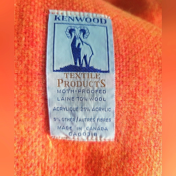 Vintage Kenwood 70% Wool Blanket (orange) Excellent Condition like 60W X 76L - Picture 1 of 2